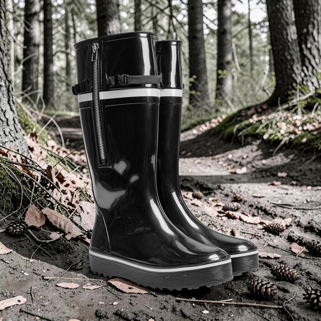 Yomxwd Tall Zippered Waterproof Rain Boot Covers